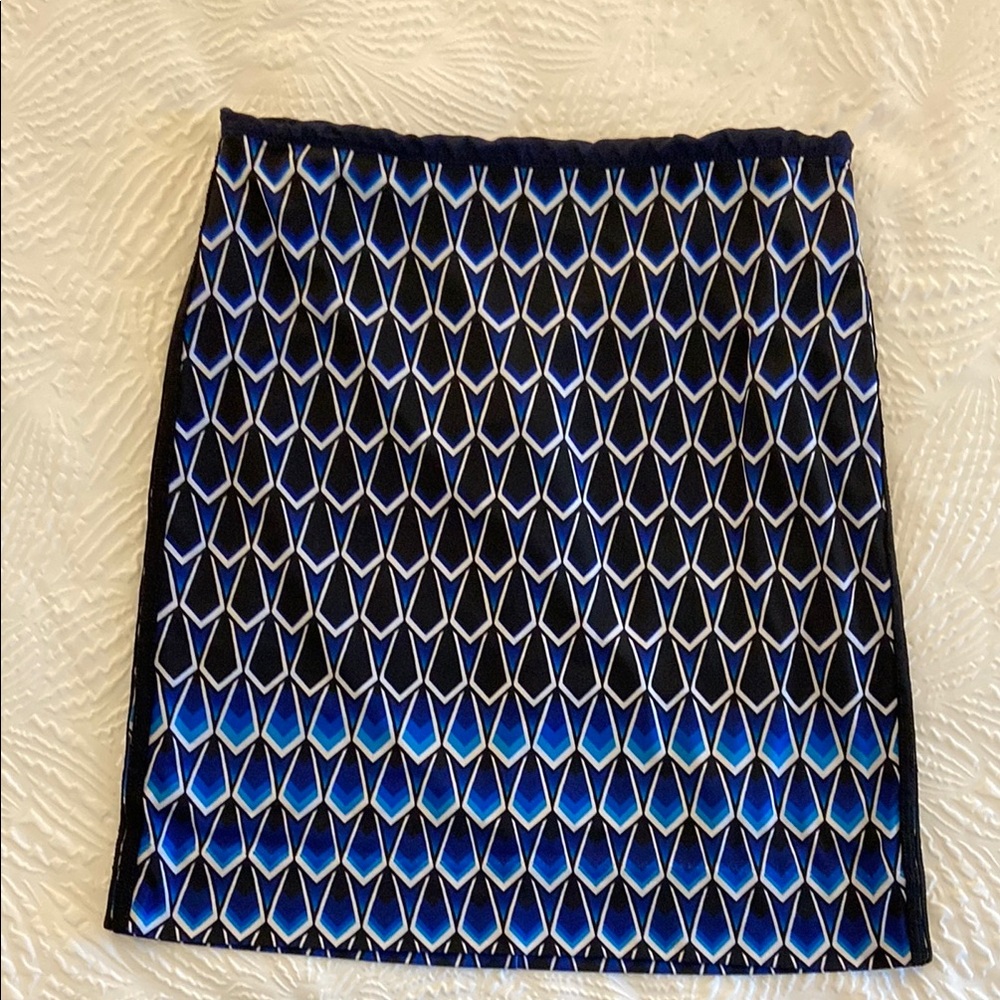 White House Black Market Blue Geometric Women's Skirt Size Small